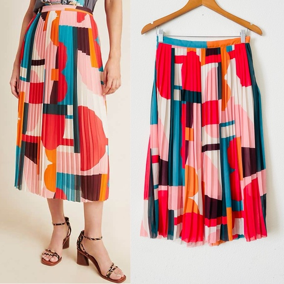 Anthropologie Maeve SIZE 6P Aurelia A-Line Midi Pleated Skirt - Picture 1 of 9
